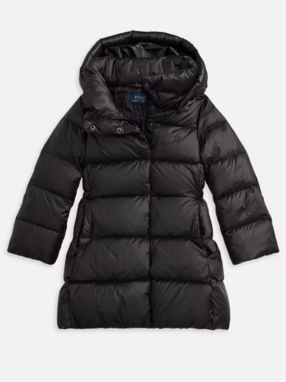 Polo by Ralph Lauren Girls Grey Long Hooded Puffer Coat - Picture 7 of 10